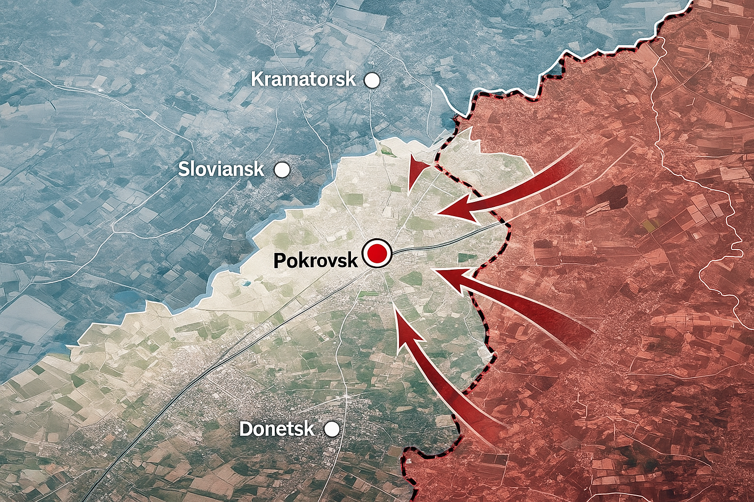 Cenário de conflito em Pokrovsk