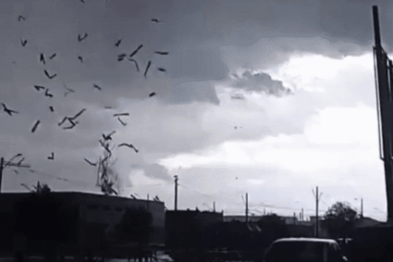 Tornado atinge São José dos Pinhais e causa destruição no bairro Guatupê