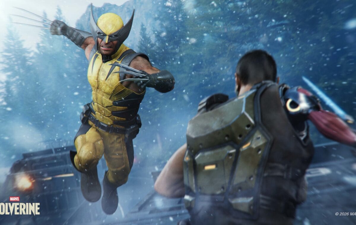 Wolverine avança com as garras expostas contra um inimigo em cena oficial de combate do jogo da PlayStation.
