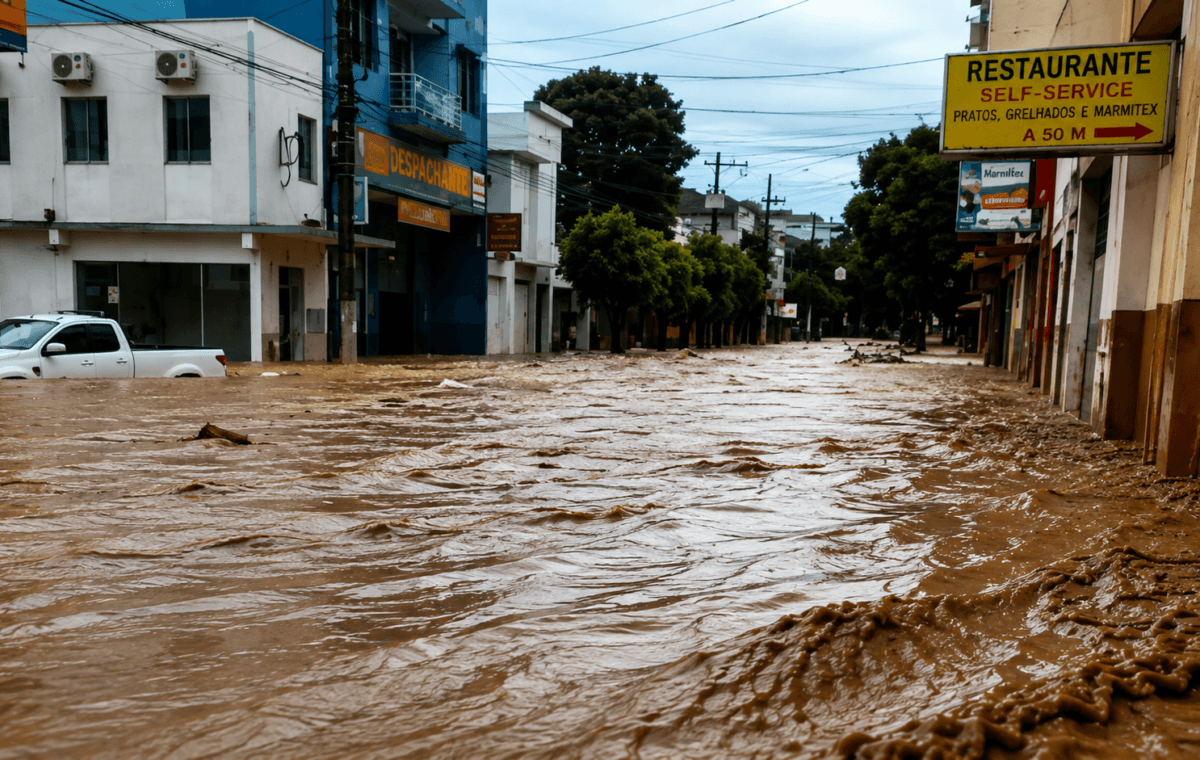 Chuvas elevam risco de enchentes no RS e SC até segunda