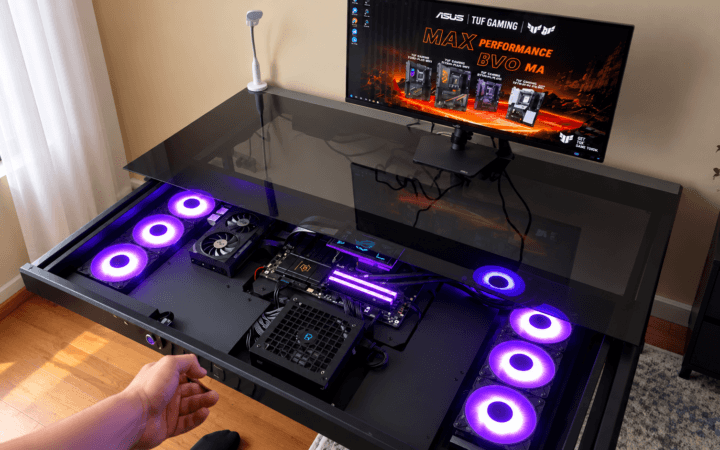 PC gamer integrado à mesa chama atenção pelo design