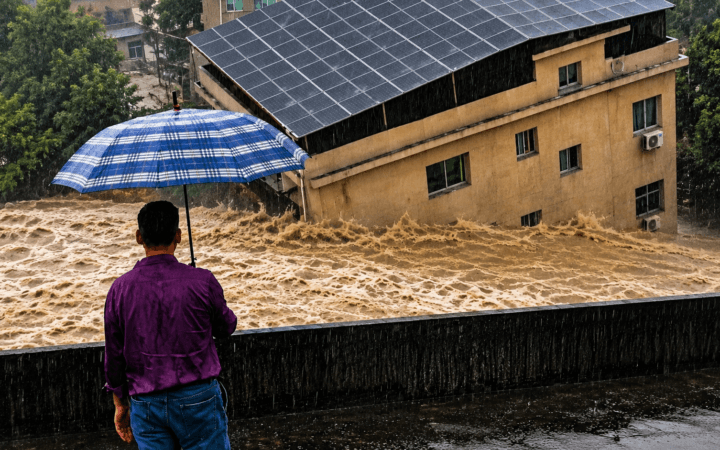 Tufão Saudel em Fujian deixa casas destruídas e estradas bloqueadas