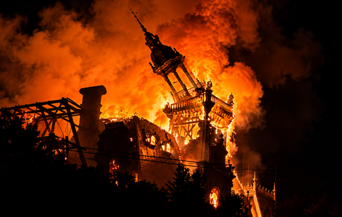 Incêndio destrói prefeitura histórica de Limoges na França